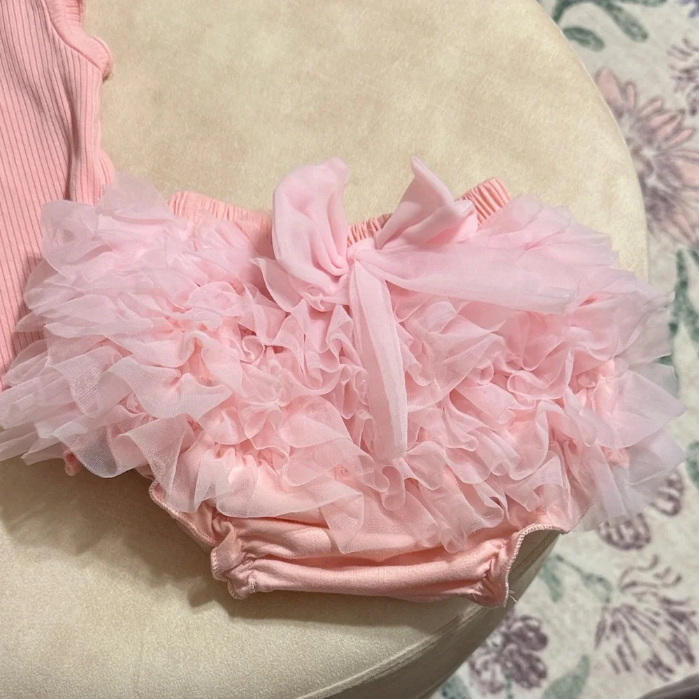 Pink Ruffled Two Piece  Baby Outfit
